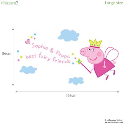 Fairy Princess Peppa Pig wall sticker (Large) | Peppa Pig wall stickers | Stickerscape | UK