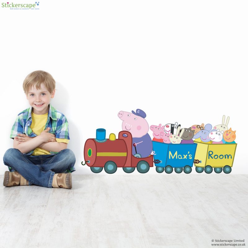 Personalised Peppa Pig and Friends train wall sticker | Peppa Pig | Stickerscape | UK