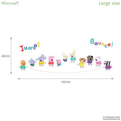 Peppa and Friends with skipping rope wall sticker Stickerscape