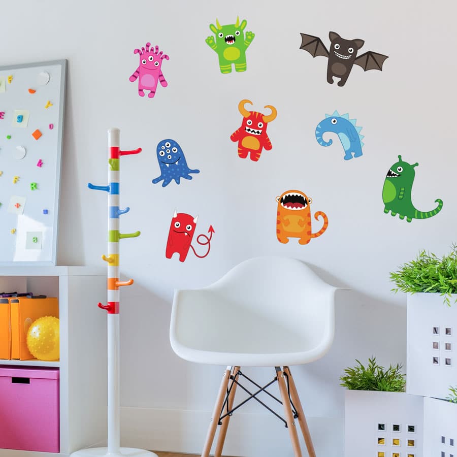 Monster Wall Stickers on a white wall