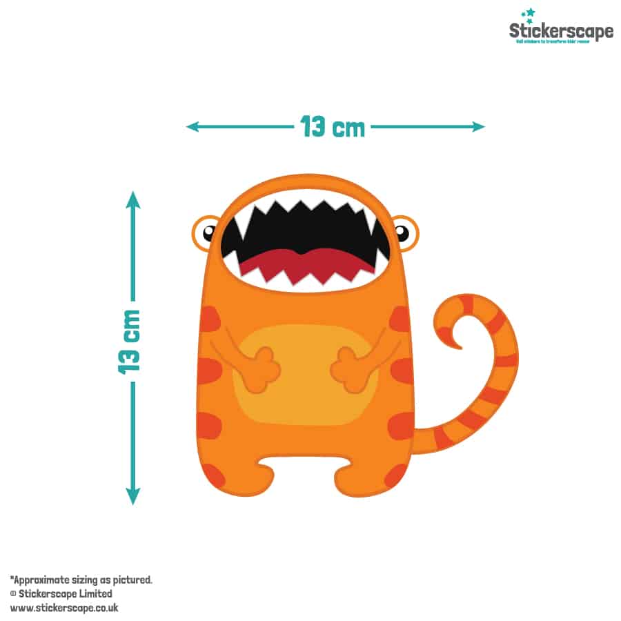 Monster Wall Stickers size guide
