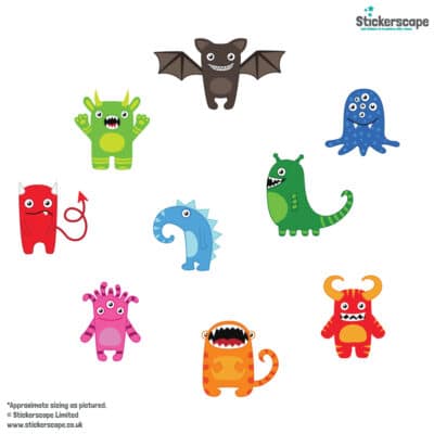 Monster Wall Stickers on a white background
