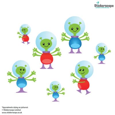 Alien Family Wall Stickers on a white background