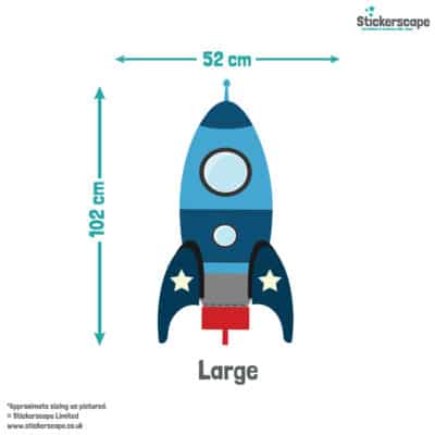 Blue Blast Off Rocket large size guide