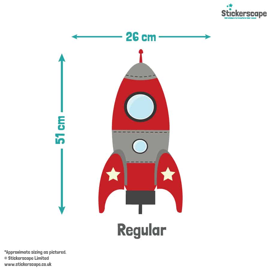 Red Blast Off Rocket regular size guide