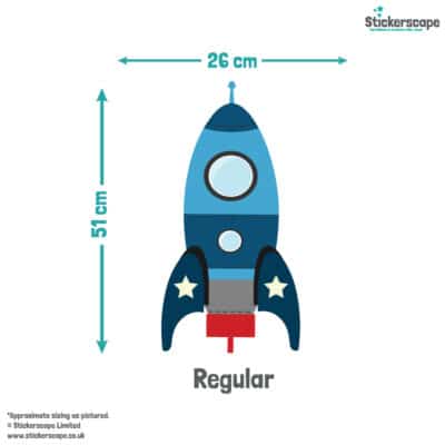Blue Blast Off Rocket regular size guide