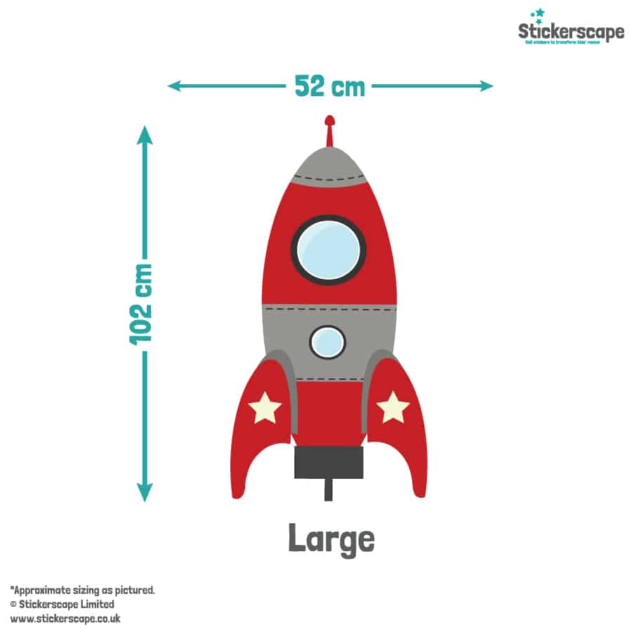 Red Blast Off Rocket large size guide