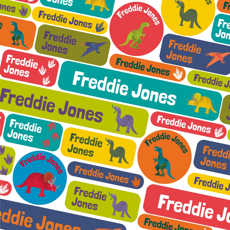 dino school name labels