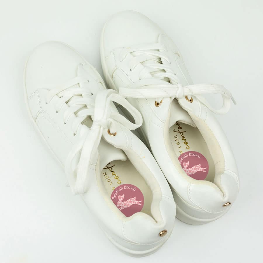 Bunny Stick On Name Labels on shoes