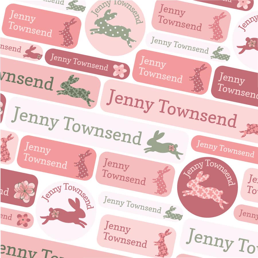 Bunny Stick On Name Labels
