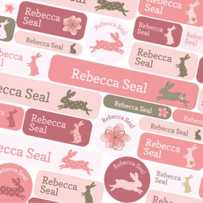 bunny school name labels