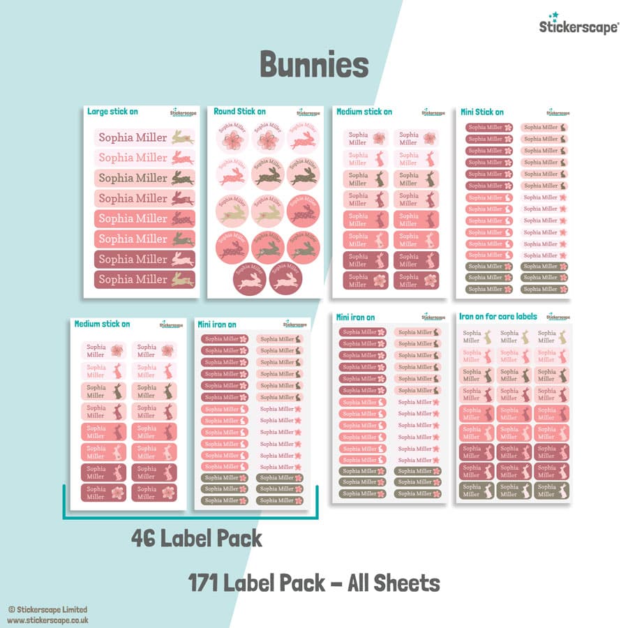 bunny name labels layout image