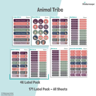 animal tribe name labels layout image
