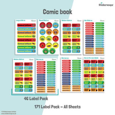 comic book name labels layout image