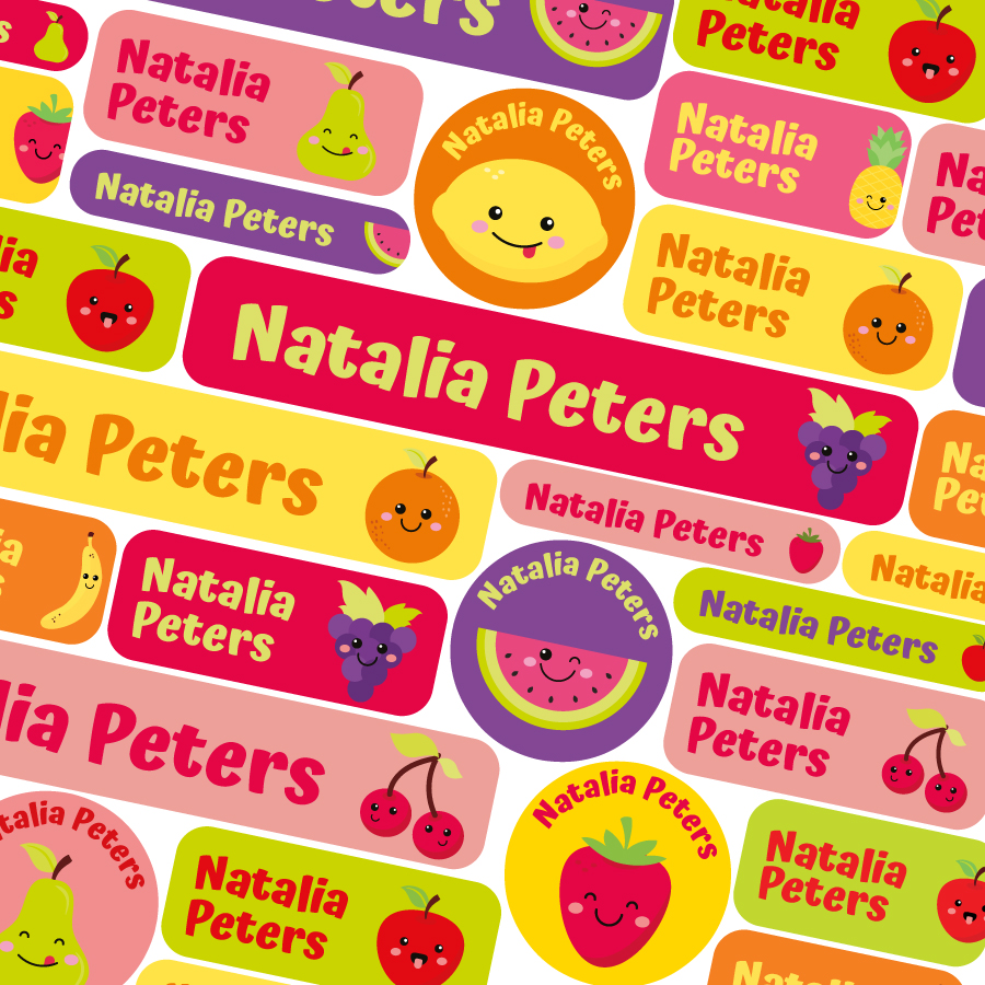 Fruit school name labels