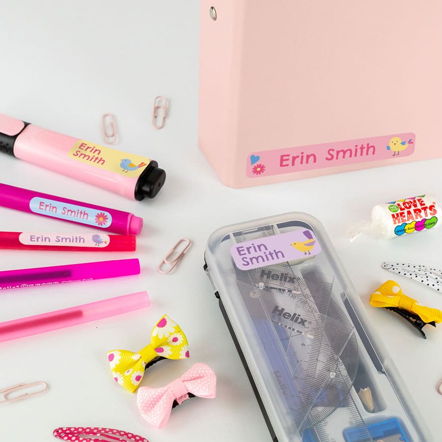 Birds Name Labels on stationery