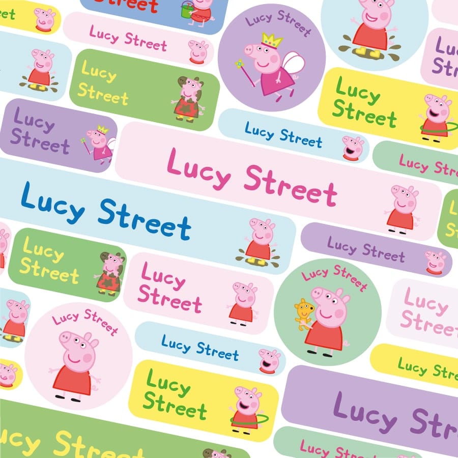 peppa pig school name labels