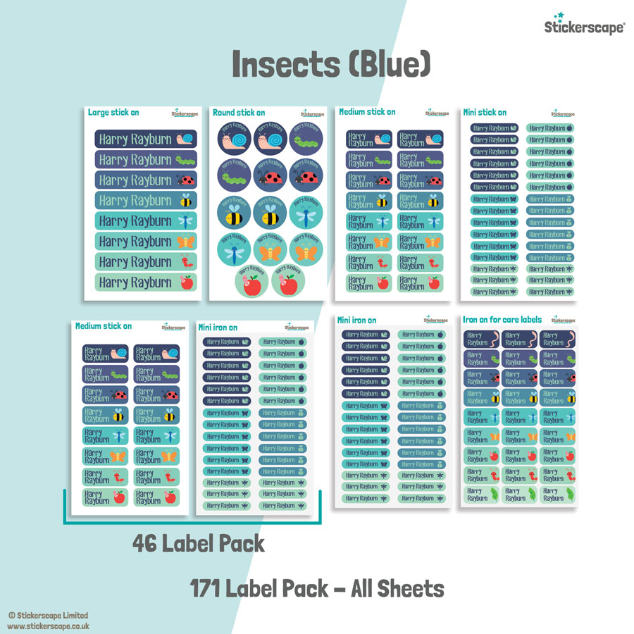 insects blue name labels layout image