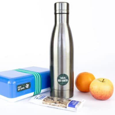 Football Name Labels on water bottle and lunch box