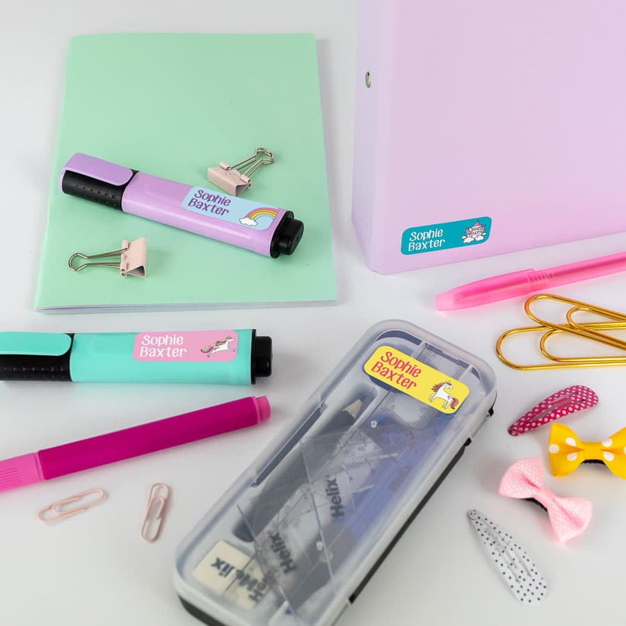 Unicorn Name Labels on stationery