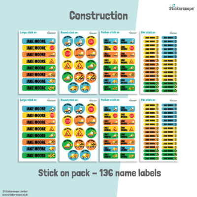 Construction name labels | stick on labels