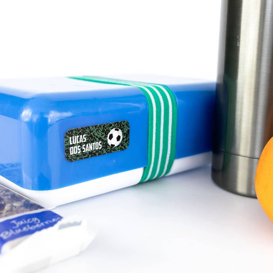 Football Name Labels on lunch box