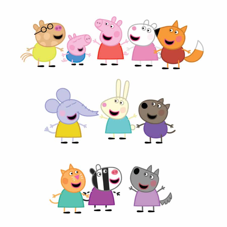 Peppa Pig and Friends Wall Sticker on a white background