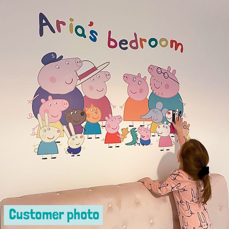 Personalised Peppa Pig Family wall sticker from a customer photo
