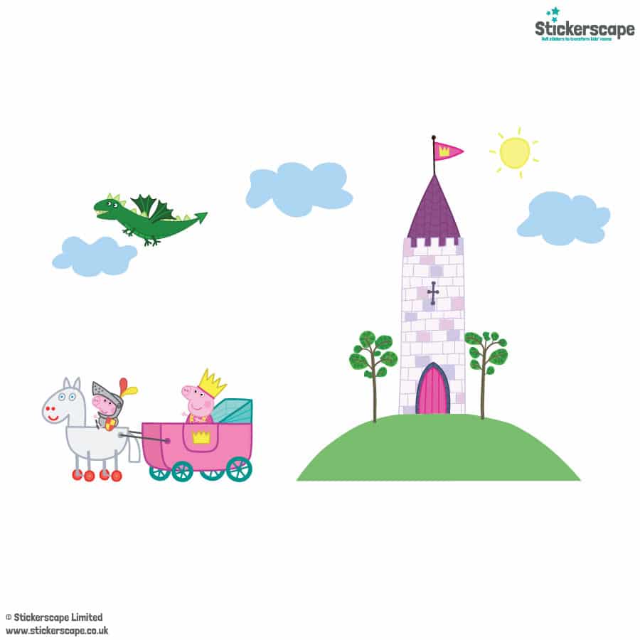 Princess Peppa Pig Wall Sticker on a white background