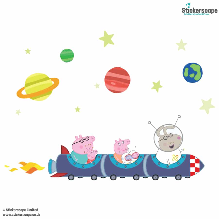 Peppa Pig Rocket Train Wall Sticker on a white background