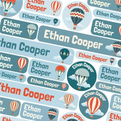 Hot Air Balloon Name Labels