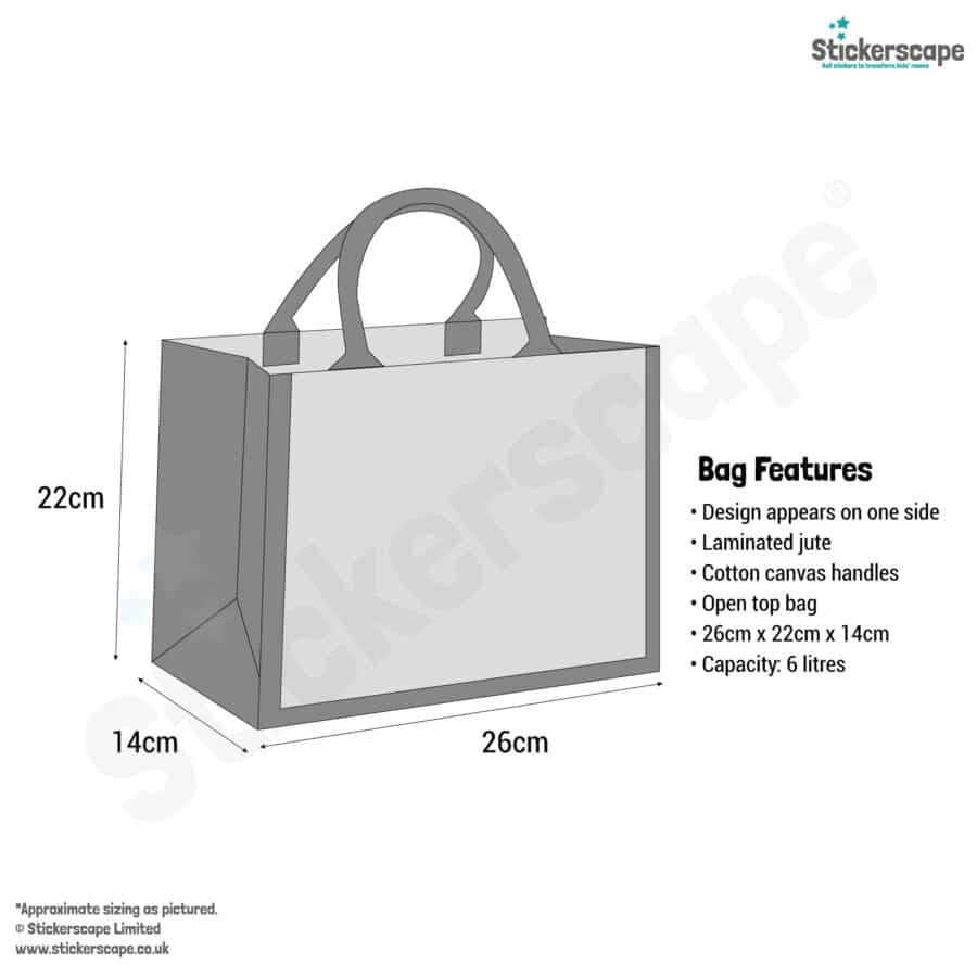Size guide of jute canvas bag