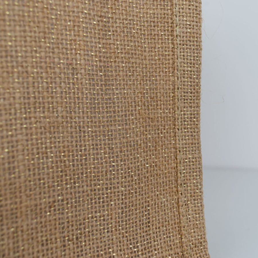 Close up of shimmer jute bag