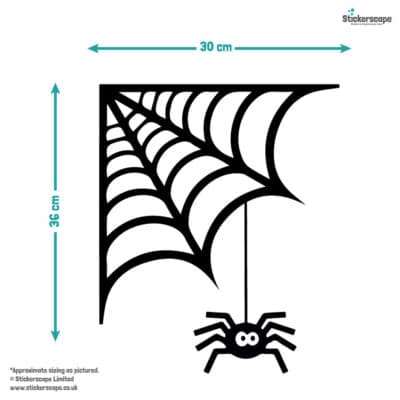Spider and Cobweb Window Sticker dimensions
