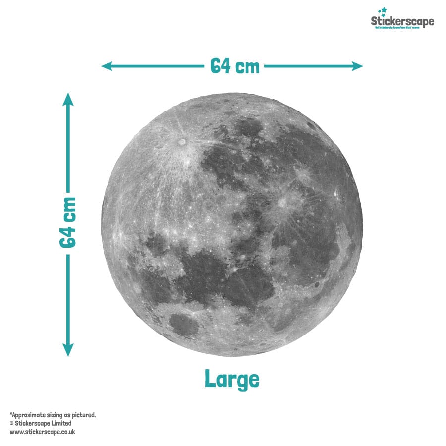 Full Moon Wall Sticker large size guide