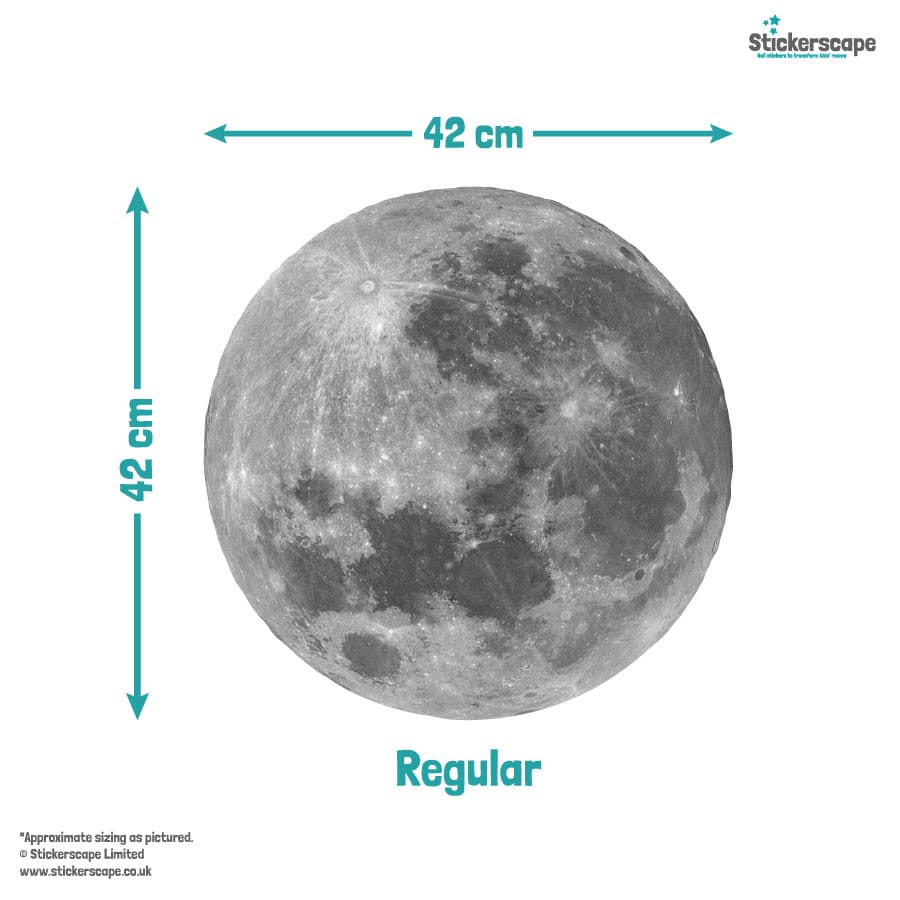 Full Moon Wall Sticker regular size guide