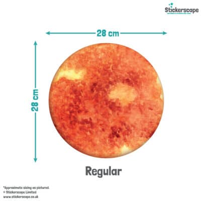 Solar System Wall Stickers regular size guide