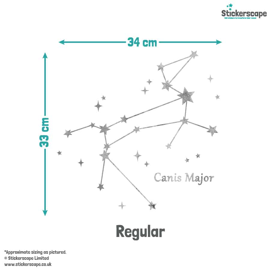 Star Constellation Wall Stickers regular size guide