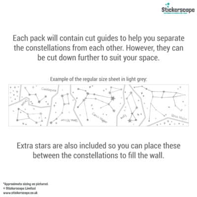 Star Constellation Wall Stickers regular sheet layout