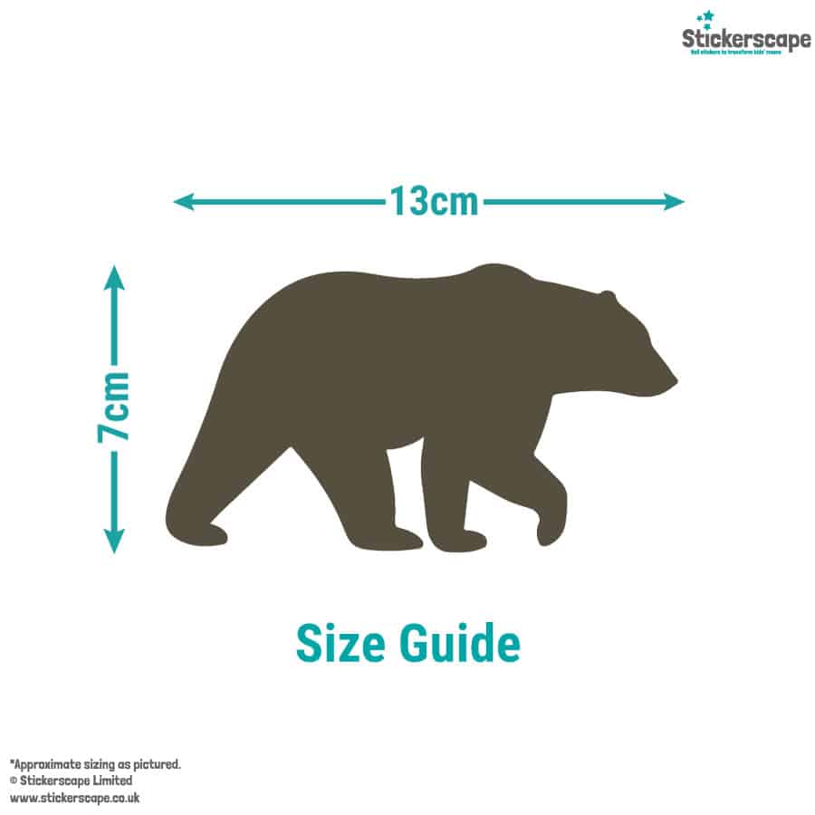 bear forest wall stickers woodland themed wall stickers showing sizing of the bears