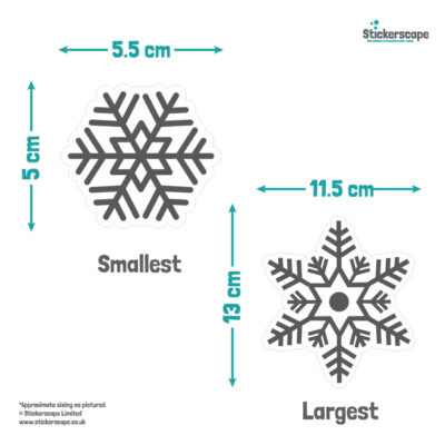Snowflake Window Stickers | Christmas Window Stickers dimensions