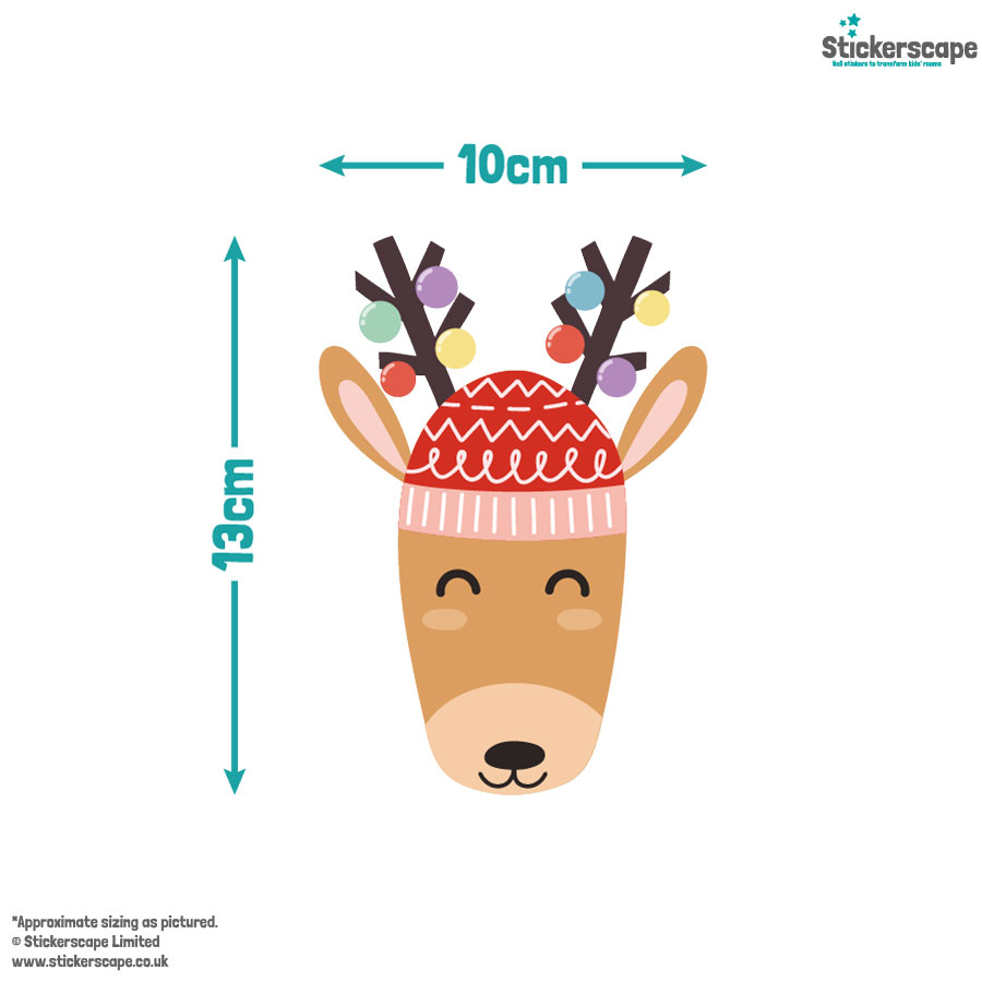 Sanata and Rudolf window stickers dimensions