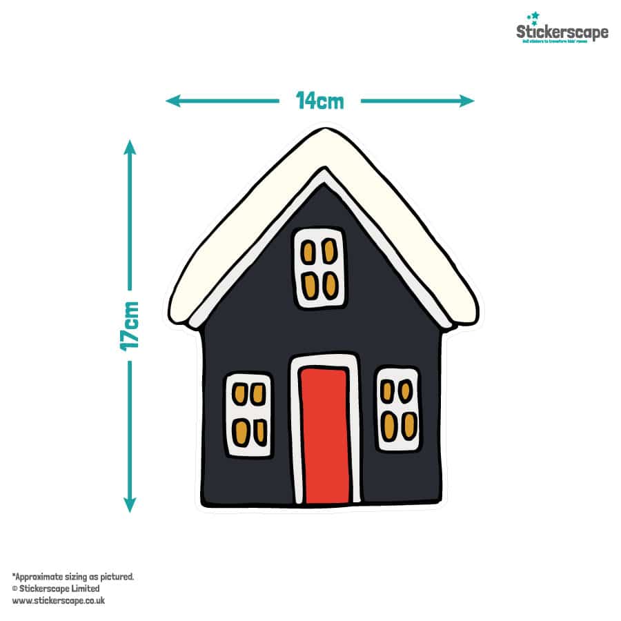 Christmas Village Window Stickers size guide