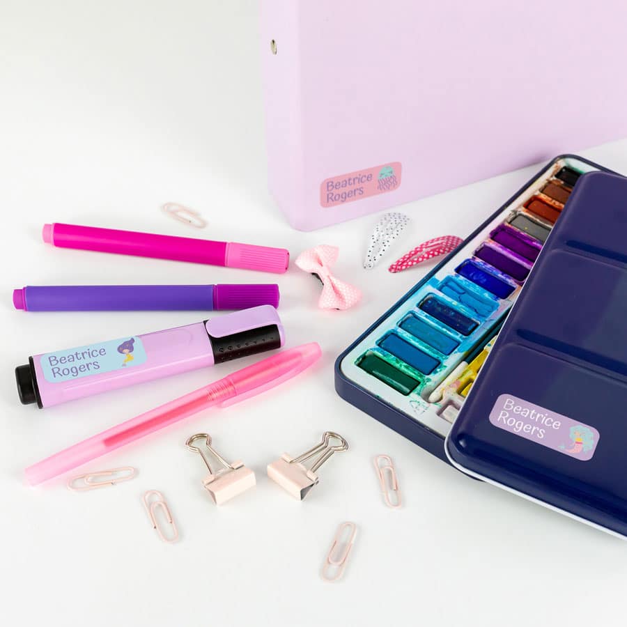 Mermaid Name Labels on stationery