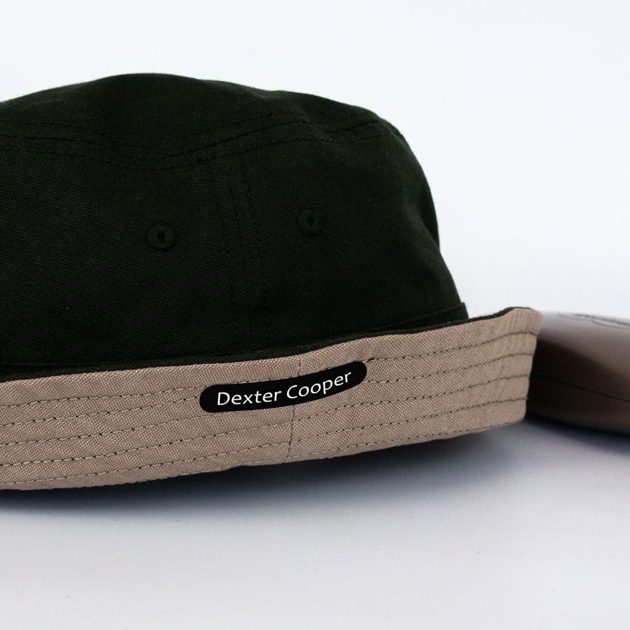 Black and White Name Labels on a hat