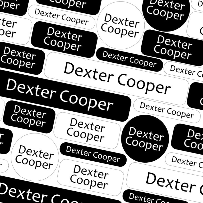 Black and White iron on name labels | Iron on name labels ...