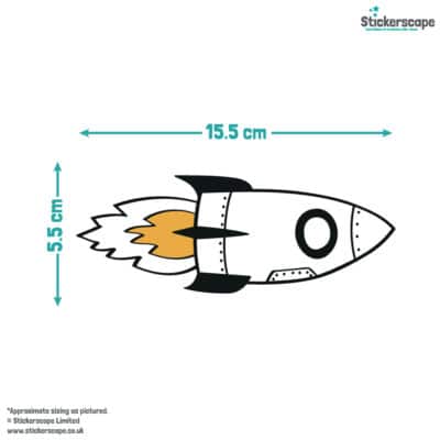 Rocket Wall Stickers size guide