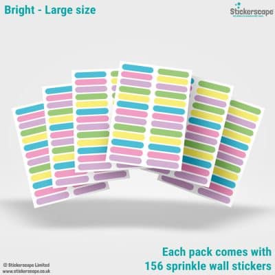 Sprinkle Wall Stickers (Bright) showing sheet layout of large pack
