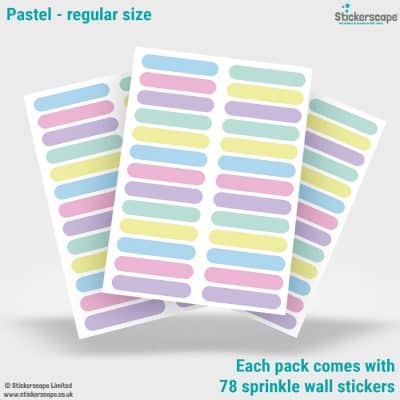 Sprinkle Wall Stickers (Pastel) showing sheet layout of regular pack