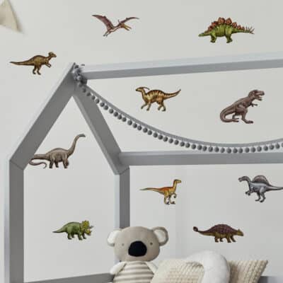 Dinosaur stickaround wall sticker pack (Multicolour) perfect for decorating a childs room with a dinosaur theme
